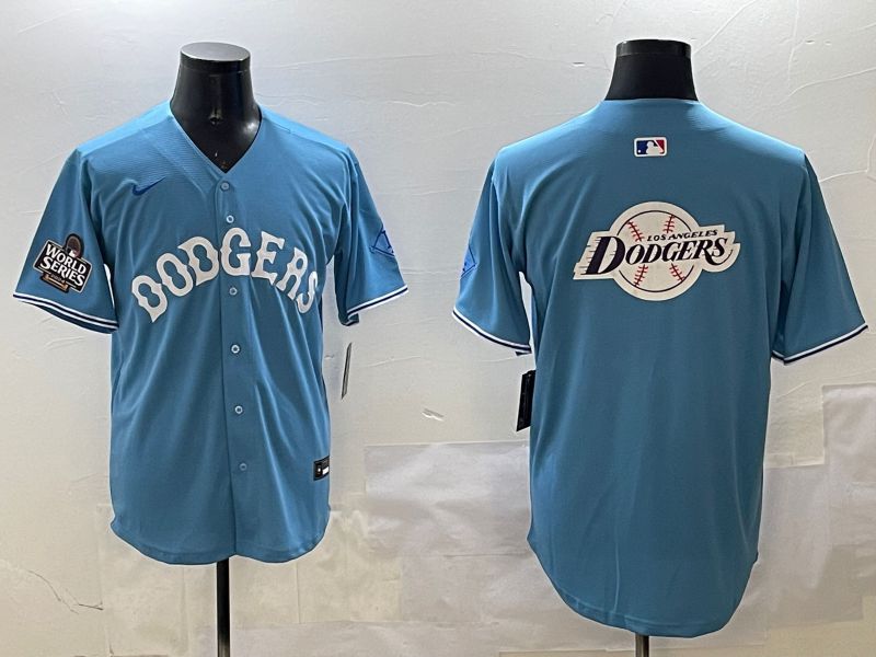 Men Los Angeles Dodgers Blank Light Blue Throwback Game 2025 Nike MLB Jersey style 34